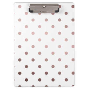 elegant faux roos gold polka stips klembord