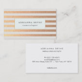 Elegant Faux Roos Gold Striped Pattern Salon Spa Visitekaartje (Voorkant / Achterkant)