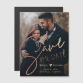 Elegant Faux Roos Gold Wedding Photo Save the Date (Voorkant / Achterkant)