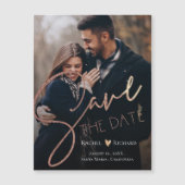 Elegant Faux Roos Gold Wedding Photo Save the Date (Voorkant)