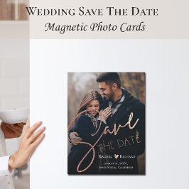 Elegant Faux Roos Gold Wedding Photo Save the Date