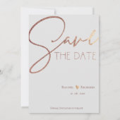 Elegant Faux Roos Gold Wedding Photo Save the Date Aankondiging (Achterkant)