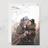 Elegant Faux Roos Gold Wedding Photo Save the Date Magnetische Uitnodiging (Voorkant)