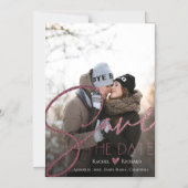 Elegant Faux Roos Gold Wedding Photo Save the Date Magnetische Uitnodiging (Voorkant)