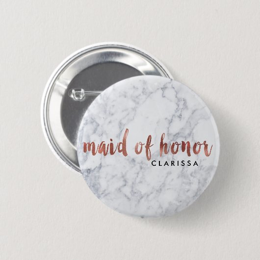 elegant faux roos Gold witte marmer Ronde Button 5,7 Cm (Voorkant /achterkant)