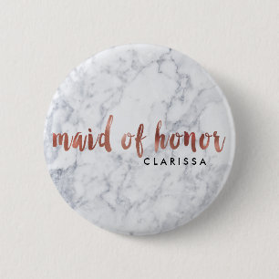 elegant faux roos Gold witte marmer Ronde Button 5,7 Cm