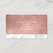 Elegant Faux Roos Goud en Marmer Visitekaartje (Achterkant)