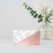 Elegant Faux Roos Goud en Marmer Visitekaartje (Staand voorkant)