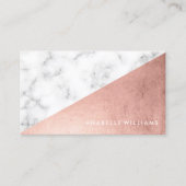 Elegant Faux Roos Goud en Marmer Visitekaartje (Voorkant)