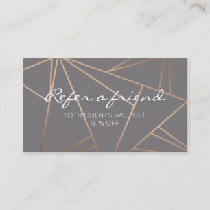 Elegant faux roos goud geometrische verwijzingskaa visitekaartje