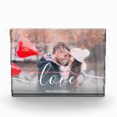 Elegant faux roos goud glitter love text foto (Voorkant)