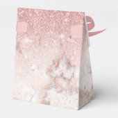 Elegant Faux Roos Goud Marmer Monogram Bruiloft Bedankdoosjes (Achterkant)