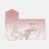 Elegant Faux Roos Goud Marmer Monogram Bruiloft Bedankdoosjes (Uitgevouwen)