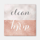 Elegant Faux Roos Goud Marmer Vaatwasser Magneet (Voorkant)