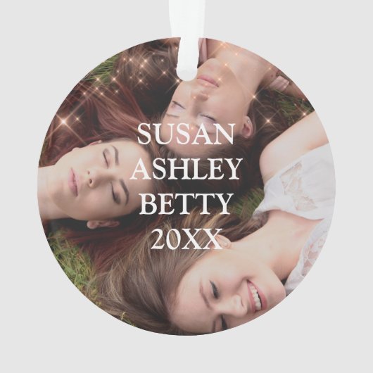 Elegant faux roos goud op maat foto beste vrienden ornament (achterkant)