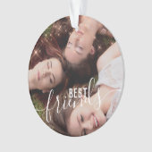 Elegant faux roos goud op maat foto beste vrienden ornament (voorkant)