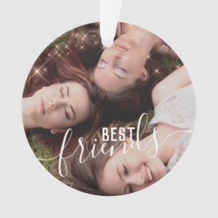 Elegant faux roos goud op maat foto beste vrienden ornament