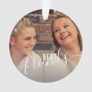 Elegant faux roos goud op maat foto beste vrienden ornament