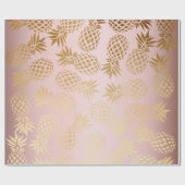 elegant faux roos goud tropische anananassap patro cadeaupapier (Vlak)