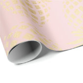 elegant faux roos goud tropische anananassap patro cadeaupapier (Rol Hoek)