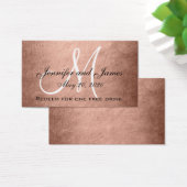 Elegant Faux Roos Goud Zwart Bruiloft Drink Kaart (Bureau)