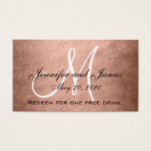 Elegant Faux Roos Goud Zwart Bruiloft Drink Kaart (Voorkant)