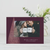 Elegant faux roos goudboom met kerstmis feestdagenkaart (Staand voorkant)