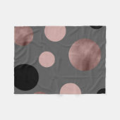 elegant faux roos gouden zwarte roze cirkels fleece deken (Voorkant (Horizontaal))