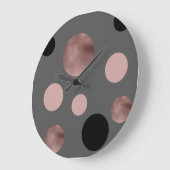 elegant faux roos gouden zwarte roze cirkels grote klok (Hoek)