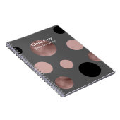 elegant faux roos gouden zwarte roze cirkels notitieboek (Rechterzijde)