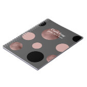 elegant faux roos gouden zwarte roze cirkels notitieboek (Linkerzijde)