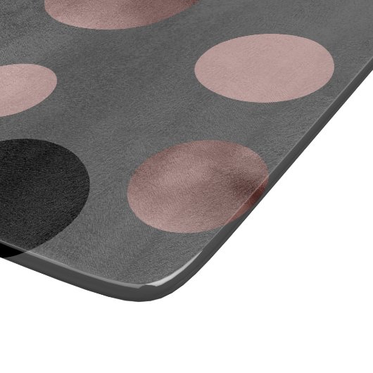 elegant faux roos gouden zwarte roze cirkels snijplank (Hoek)