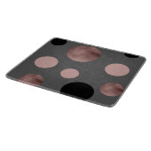 elegant faux roos gouden zwarte roze cirkels snijplank (Hoek)