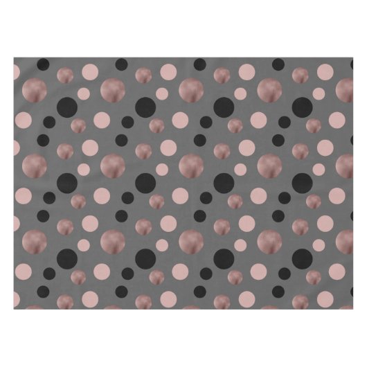 elegant faux roos gouden zwarte roze cirkels tafelkleed (Voorkant (Horizontaal))