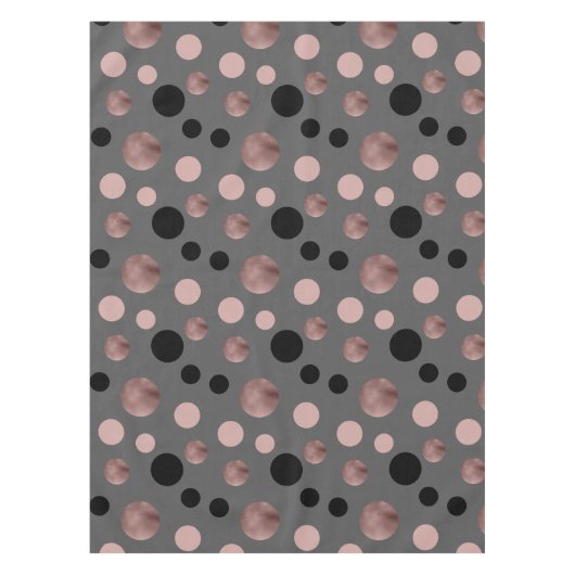 elegant faux roos gouden zwarte roze cirkels tafelkleed (Voorkant)