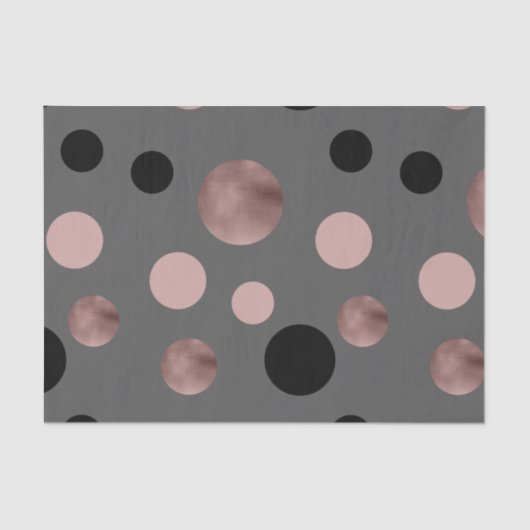 elegant faux roos gouden zwarte roze cirkels tissuepapier (Voorkant)