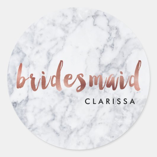 elegant faux roos goudmarmer ronde sticker (Voorkant)