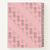 Elegant faux roos goudroze anananaspatroon notitieboek (Achterkant)