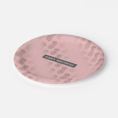 Elegant faux roos goudroze anananaspatroon papieren bordje (Gekanteld)