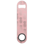 Elegant faux roos goudroze anananaspatroon speed flessenopener (Achterkant)