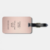 Elegant Faux Rose Golden Bold Monogram  Bagagelabel (Achterkant horizontaal)