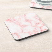 Elegant Faux Roze Marmer Beverage Coaster Bier Onderzetter (Linkerzijde)