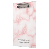 Elegant Faux Roze Marmer Functie Titel Naam Sjablo Klembord (Links)