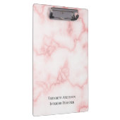 Elegant Faux Roze Marmer Functie Titel Naam Sjablo Klembord (Rechts)
