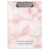 Elegant Faux Roze Marmer Functie Titel Naam Sjablo Klembord (Voorkant)