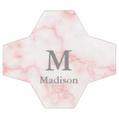 Elegant Faux Roze Marmer Gray Monogram & Naam Voetbal (Enkel)