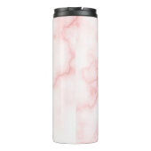 Elegant Faux roze marmer met naam en monogram Thermosbeker (Achterkant)