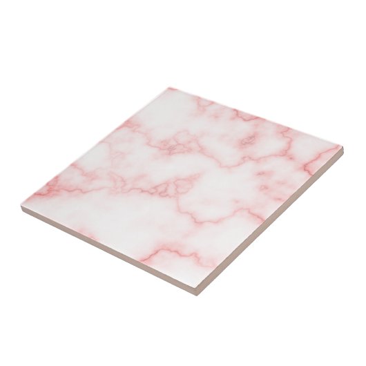 Elegant Faux Roze Marmer Tegeltje (Zijkant)