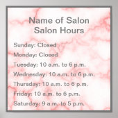 Elegant Faux Roze Marmer Uours Poster (Voorkant)