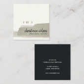 ELEGANT FAUX SILVER BLACK BRUSH STROKE CALLIGRAPHY VIERKANTE VISITEKAARTJE (Voorkant / Achterkant)